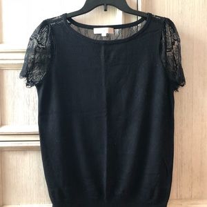 Short sleeve lace sweater